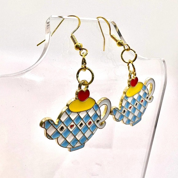Tea Pot Earrings - Alice In Wonderland - Disney Inspired - Tea Kettle Earrings - Picture 2 of 8